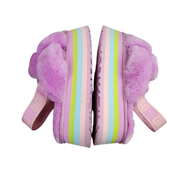 UGG Disco Knot Slide Purple Sky Pink Rainbow Platform Sandals 1120960 Sz 9 - Picture 2 of 10